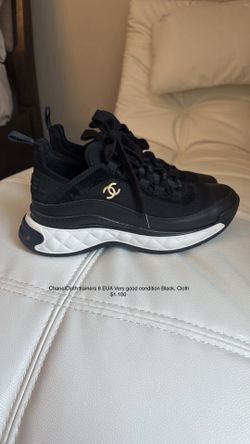 Chanel Cloth trainers 6 EUA Very good condition Black, Cloth