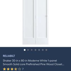 Brand New 1 Pnl Shaker Clóset Door 30”