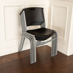 Lifetime Stacking Chair, Black, Set of 4 Description:Theme Office