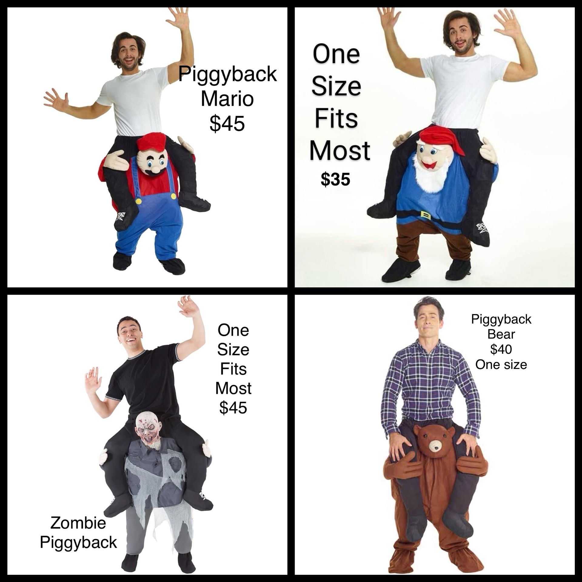 Adults Piggyback Funny Halloween Costumes
