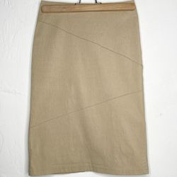 Vintage Y2K Luly K Tan Pencil Midi Skirt | Sm