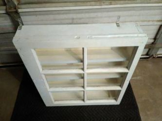 Architectural Salvage Rustic Blue Window Medicine Cabinet 27x24