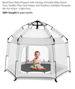 Baby Playpen with Canopy, Portable Baby Beach Tent