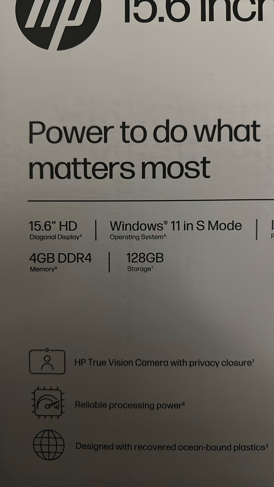 Hp Laptop 15.6 In” 128gb (Brand new)