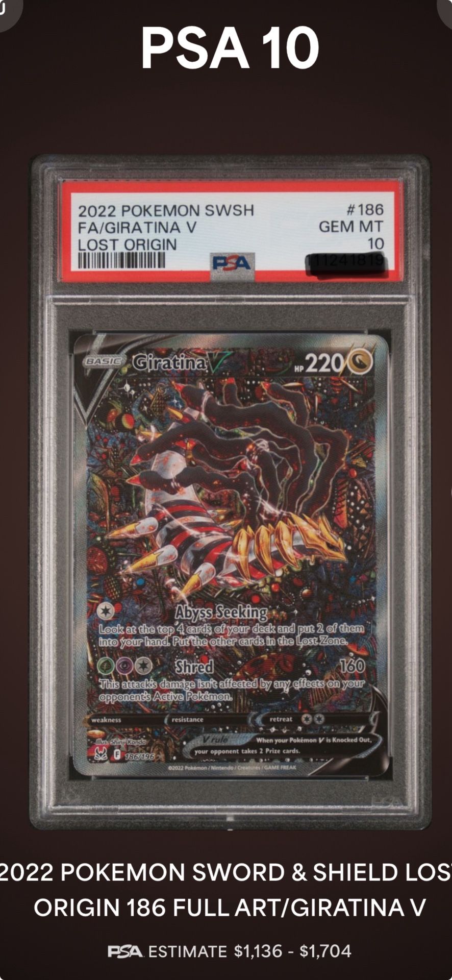 Pokemon Giratina V PSA 10