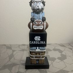 University of North Carolina Tiki Totem Statue Tar Heels Fan Decor