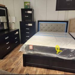 ▪︎ New▪︎ Black Led Panel Beddroomset/Queen, full,twin,king size Available/Discount Code 👈/Delivery Available 🚚/Home Decor / Household,  Financing 