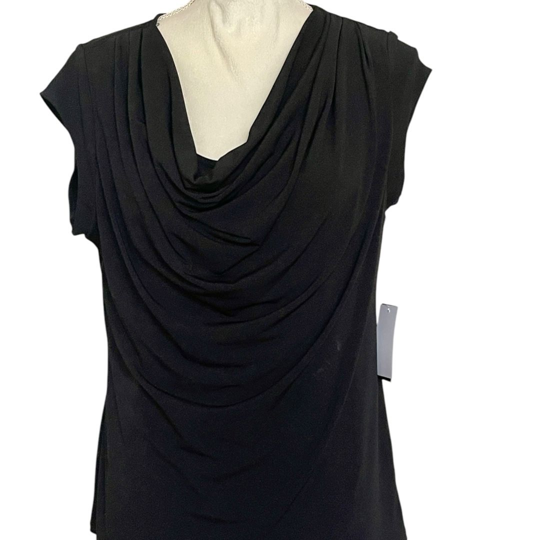 🌟 Elegant Black Draped Top by Premise 💖