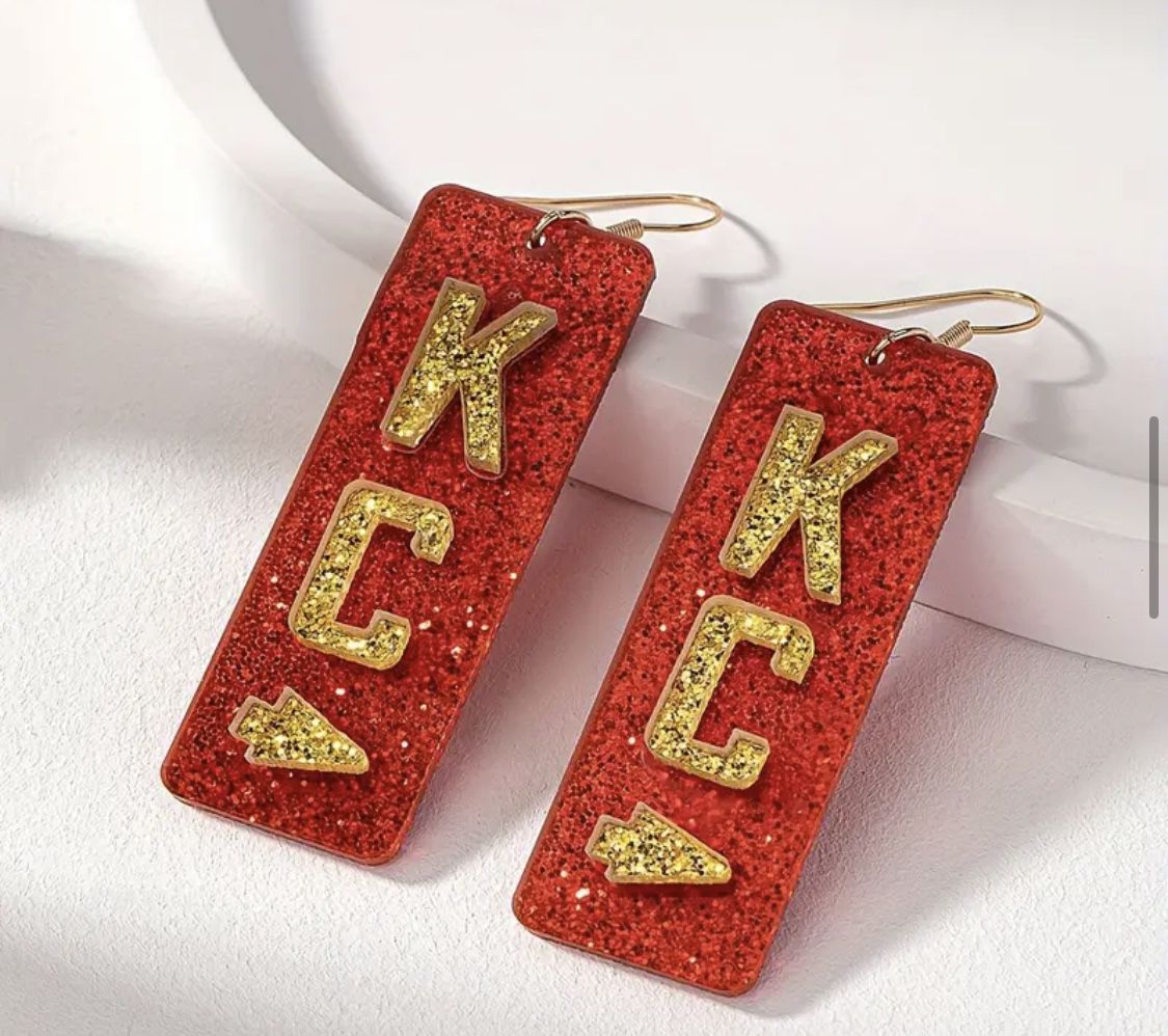 Brand New Kansas City Chiefs Red Earrings 