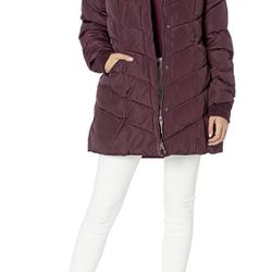 Steve Madden Women’s Winter Jacket Insulated Weather Resistant Quilted Mid-Length Puffer Parka Coat Medium 