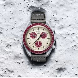 Omega Speedmaster Swatch 4 Jewels Mission To Pluto Quartz Mens Watch Auth Works