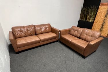 Tan Leather Sofa Set 2 piece - we can deliver