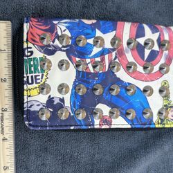 Captain America Studded Zip Around Wallet