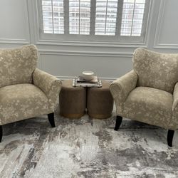 Set Of 2 “Rowe” Living Room Accent Chairs 