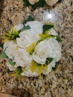 White roses flower balls