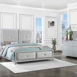 4 Piece Queen Bedroom Set Queen Bed Frame Dresser Mirror And Nightstand