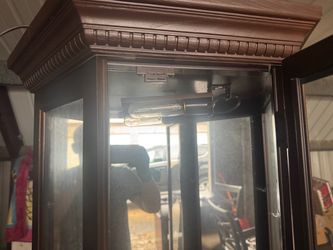 Dark Wood Curio Cabinet with Glass Doors