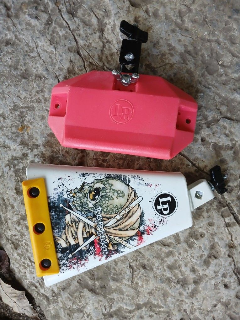 Travis Barker LP Cowbell And Woodblock Set In Mint Condition