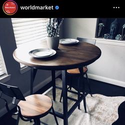 World Market Bar Height Round Pub Table With 4 Chairs