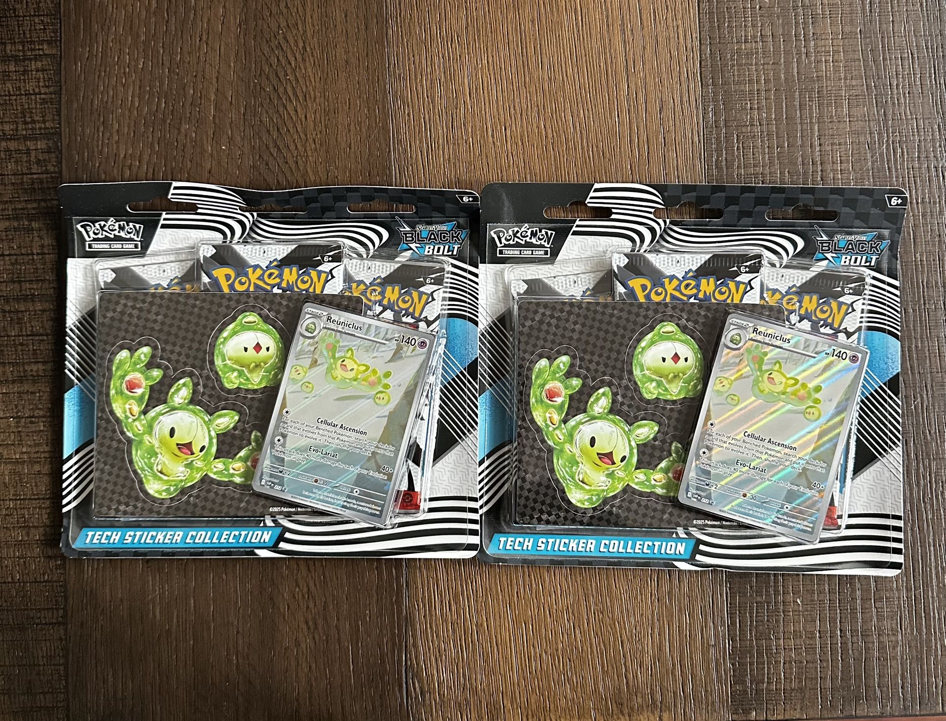Pokemon TCG Black Bolt Tech Sticker Collection 3 Pack New Sealed Lot Of x2