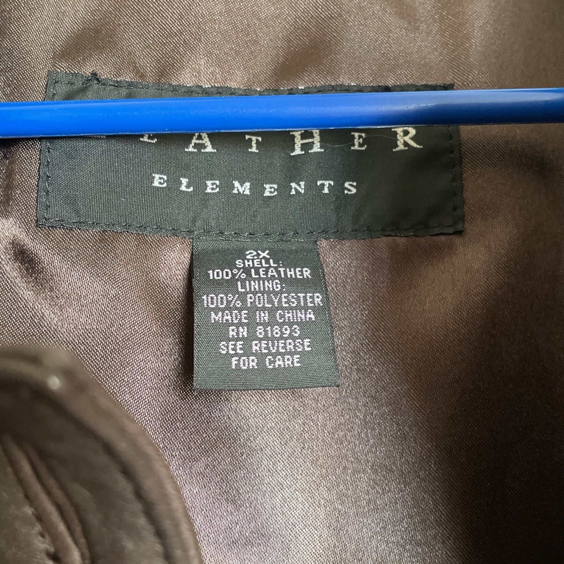 Leather Jacket 2xl Brown