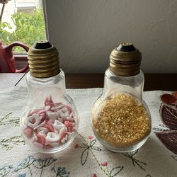 Lightbulb Glass Jar Set Of 2