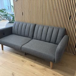 Upholstered Convertible Sofa Bed With USB