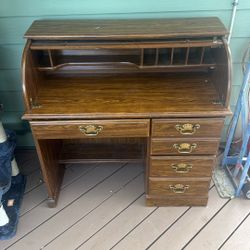 Nice Vintage Desk With Key To Lock