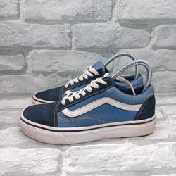 Vans Old Skool Women's Size 6.5 Shoes Blue Black White Low Top Skateboarding Sneaker
