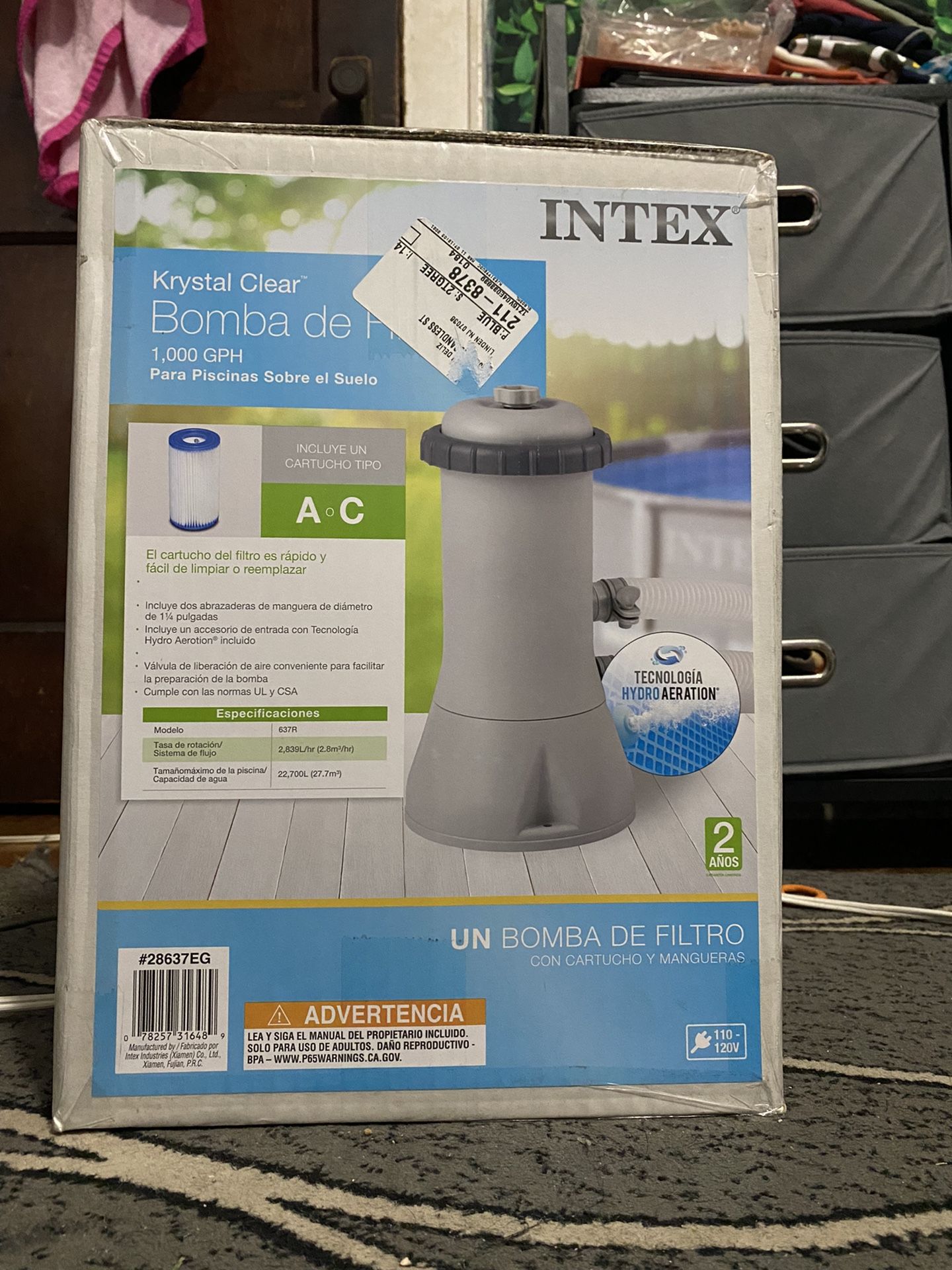 Brand New , Unopened Krystal Clear Intex Filter 1000gph