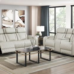 Beautiful Leather Power Reclining Sofa And Loveseat 