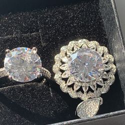 Beautiful 5 Carat Ring Stamped Pt 950 