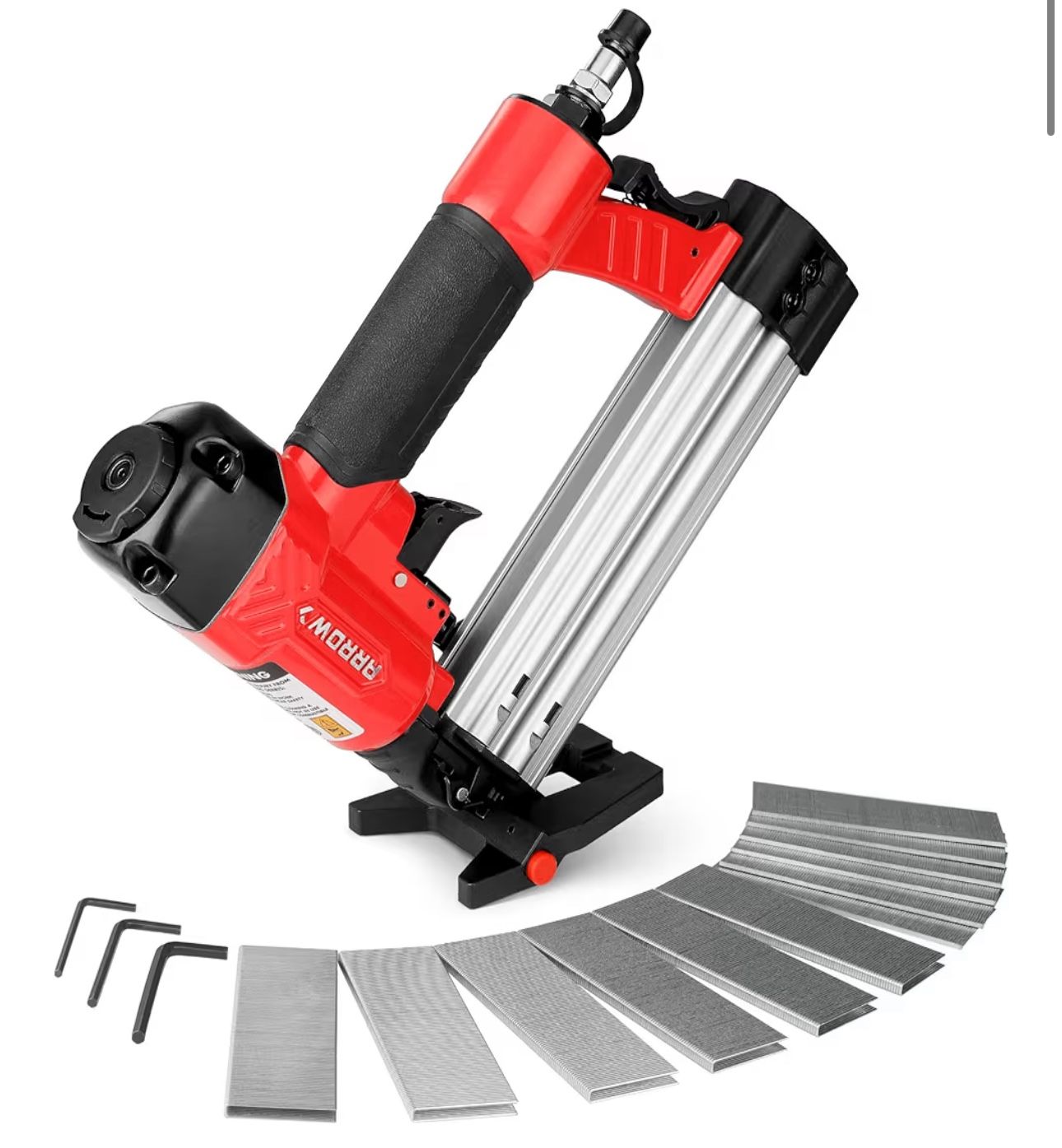 Arrow 4-in-1 Pneumatic 18 Gauge Flooring Stapler/Nailer, Mini 18 GA Pneumatic Flooring Staple Gun/Nail Gun with 1200 Pcs Staples/Nails, Adjustable Dep