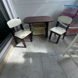 Kids Table And 2 Chairs With 2 Plastics Storage Box …….$ 35