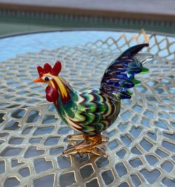 Vintage Fitz and Floyd Art Glass Rooster Figurine