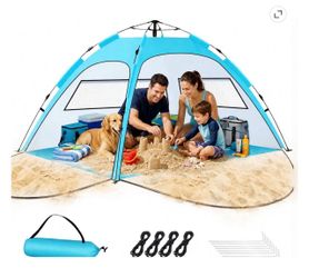 Purebox Portable Beach Tent with 2 Doors, UPF 50+ Instant Sunshade for 3-4 Person, with Carry Bag.