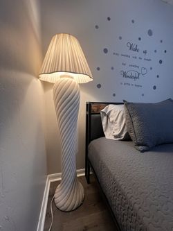 Spiral Plaster 5ft Floor Lamp From ‘80s