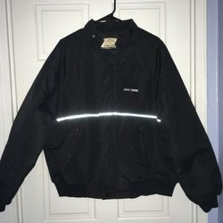 John Deere black with reflective stripe winter coat, XL