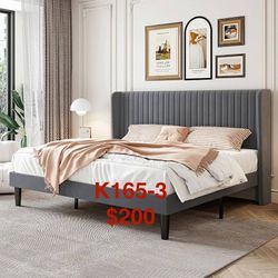 SHA CERLIN King Size Velvet Bed Frame K165-3