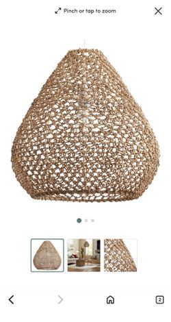 Natural Seagrass Teardrop Light