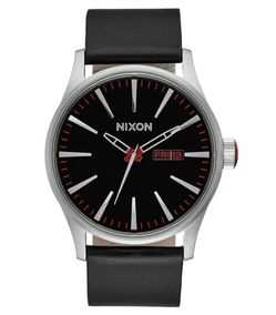 NIXON Sentry Leather Black Watch