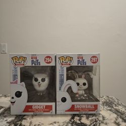 Funko Pop! The Secret Life of Pets - Gidget #294 & Snowball #297 (New in Box) 