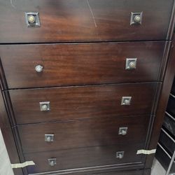 Solid Dark Wood Dresser 