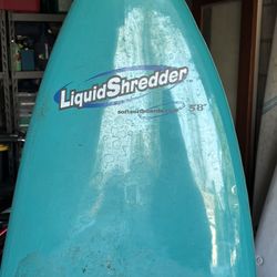 Liquid Shredder 5’8” Soft Top Tri Fin Surfboard With Leash