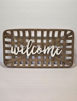 🍂Tobacco Basket 🍁Lovely Wall Decor for FALL🍂🍁Hanging Welcome Sign - Home Decoration Sign for Front Door, Porch Decor, Farmhouse Décor, Vintage Rus