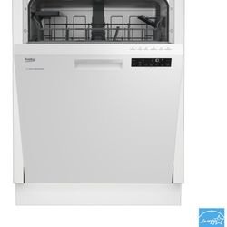 Beko Tall Tub White Dishwasher, 14 place settings, 48 dBa, Front Control