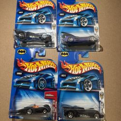 4 Pack Of Vintage (2003) Hot Wheels Batman’s 