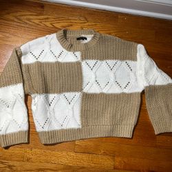 Women’s Love Tree checkerboard Knit Sweater