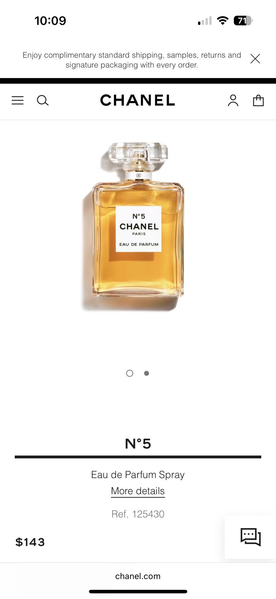 Chanel No. 5 Women’s Perfume 1.7 Ounce Spray