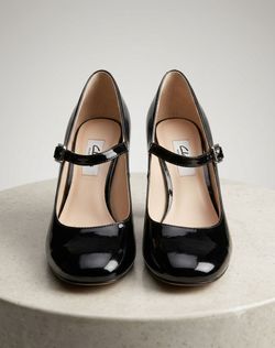 Clarks Black Patent Mary Jane Heels